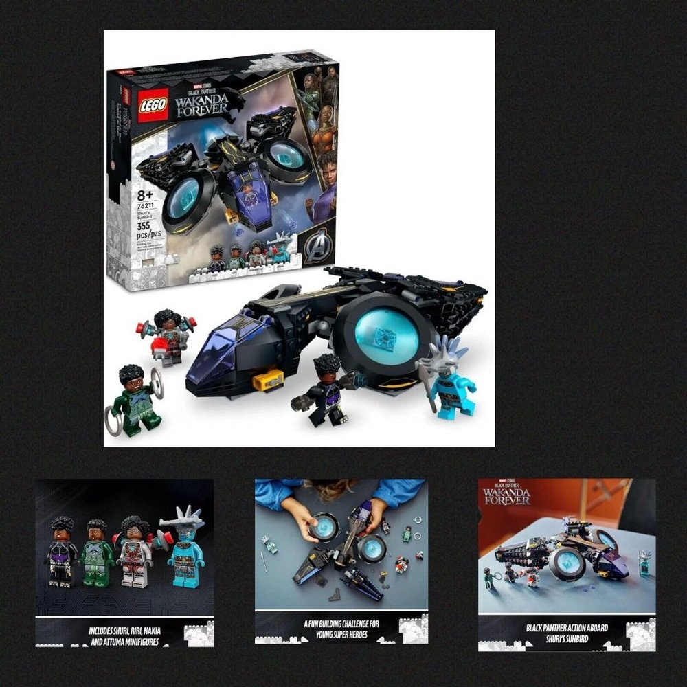 LEGO MARVEL BLACK PANTHER WAKANDA FOREVER 355 PCS SHURI’S SUNBIRD